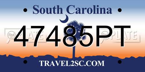 47485PT South Carolina License Plate