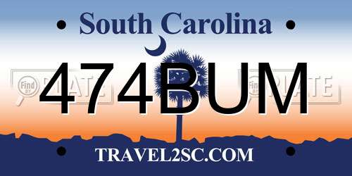 474BUM South Carolina License Plate