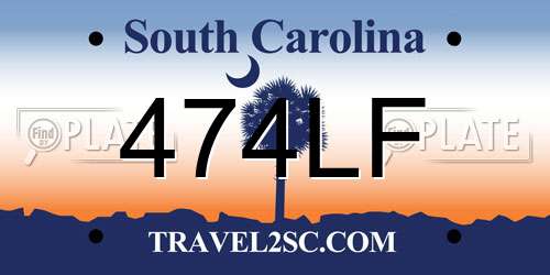 474LF South Carolina License Plate