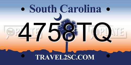4758TQ South Carolina License Plate