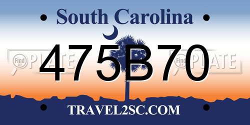 475B70 South Carolina License Plate
