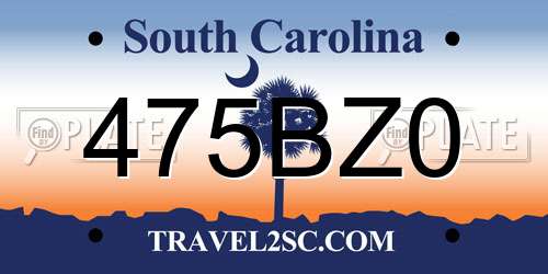 475BZ0 South Carolina License Plate