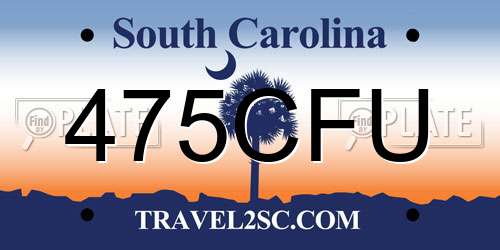 475CFU South Carolina License Plate