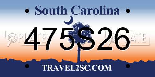 475S26 South Carolina License Plate