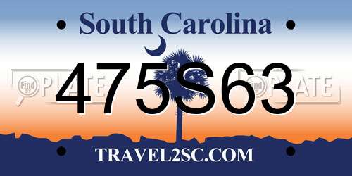 475S63 South Carolina License Plate