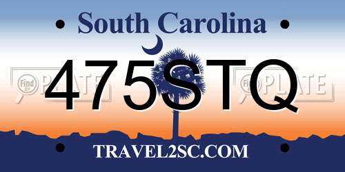 475STQ South Carolina License Plate