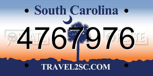 4767976 South Carolina License Plate