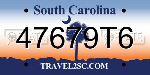 47679T6 South Carolina License Plate