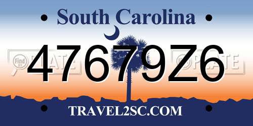 47679Z6 South Carolina License Plate