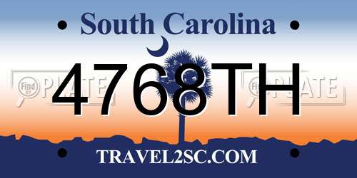 4768TH South Carolina License Plate