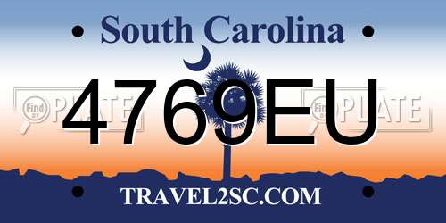 4769EU South Carolina License Plate