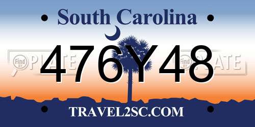 476Y48 South Carolina License Plate