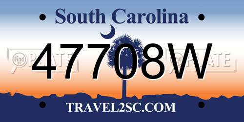 47708W South Carolina License Plate