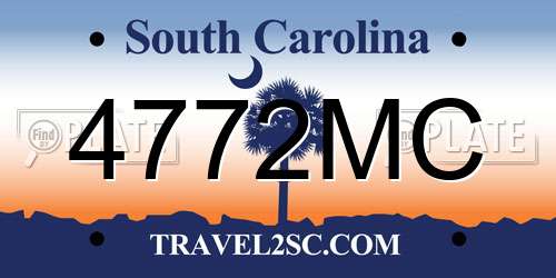 4772MC South Carolina License Plate