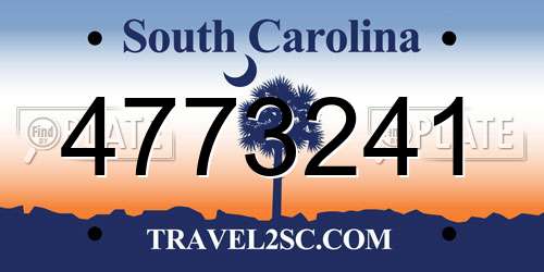 4773241 South Carolina License Plate