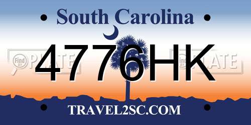 4776HK South Carolina License Plate