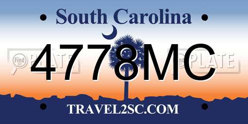 4778MC South Carolina License Plate