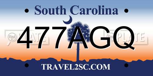 477AGQ South Carolina License Plate
