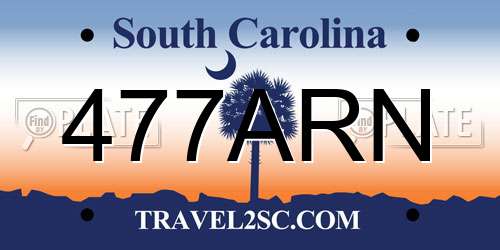 477ARN South Carolina License Plate
