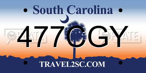 477CGY South Carolina License Plate