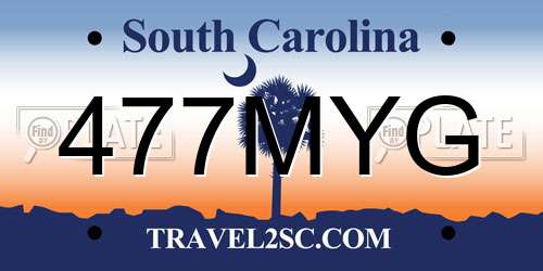 477MYG South Carolina License Plate