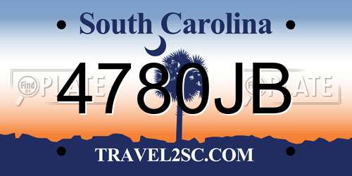 4780JB South Carolina License Plate