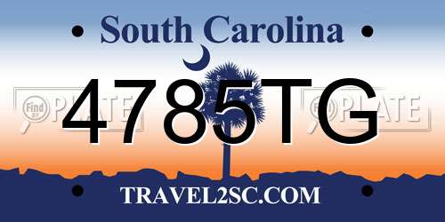 4785TG South Carolina License Plate