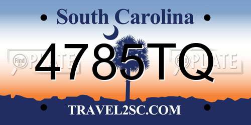 4785TQ South Carolina License Plate