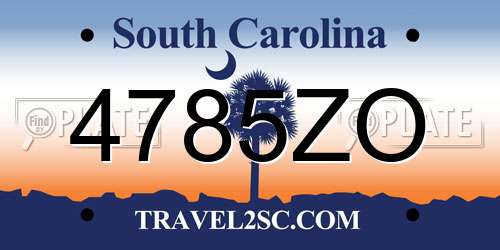 4785ZO South Carolina License Plate