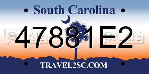 47881E2 South Carolina License Plate