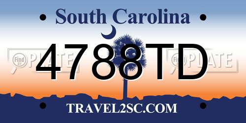 4788TD South Carolina License Plate