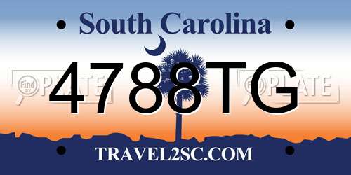 4788TG South Carolina License Plate