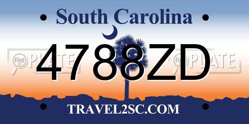 4788ZD South Carolina License Plate
