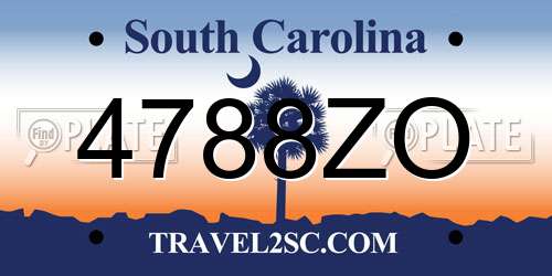 4788ZO South Carolina License Plate