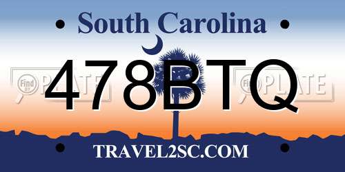 478BTQ South Carolina License Plate