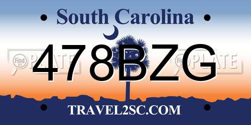 478BZG South Carolina License Plate