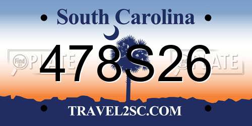 478S26 South Carolina License Plate
