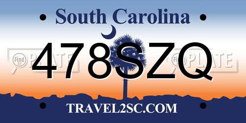 478SZQ South Carolina License Plate