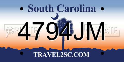 4794JM South Carolina License Plate