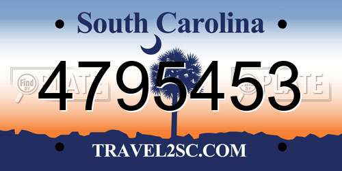4795453 South Carolina License Plate