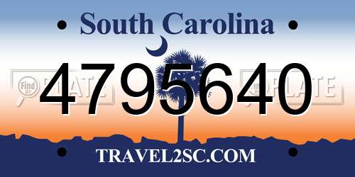 4795640 South Carolina License Plate