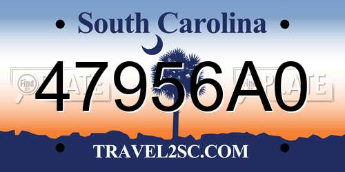 47956A0 South Carolina License Plate