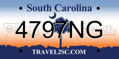 4797NG South Carolina License Plate