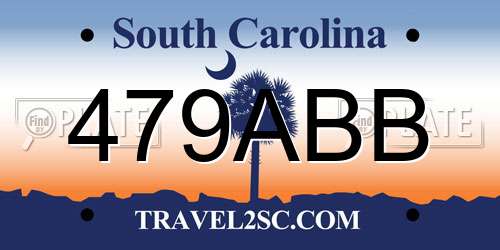 479ABB South Carolina License Plate
