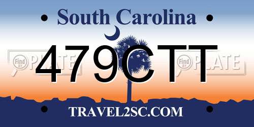 479CTT South Carolina License Plate