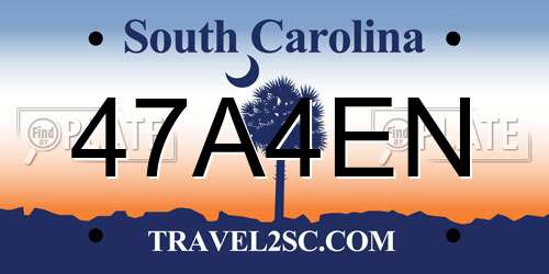 47A4EN South Carolina License Plate