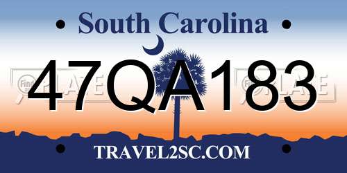 47QA183 South Carolina License Plate
