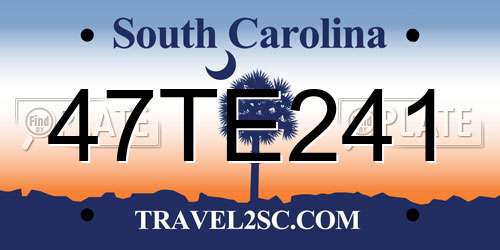 47TE241 South Carolina License Plate
