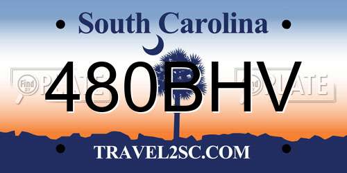 480BHV South Carolina License Plate