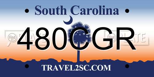 480CGR South Carolina License Plate